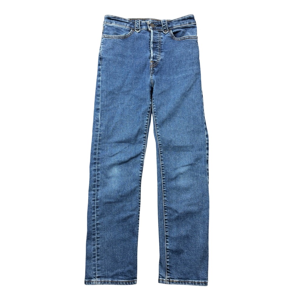 Levis Wedgie Straight Jeans Womens 27 Medium Wash Blue Denim Button Fly